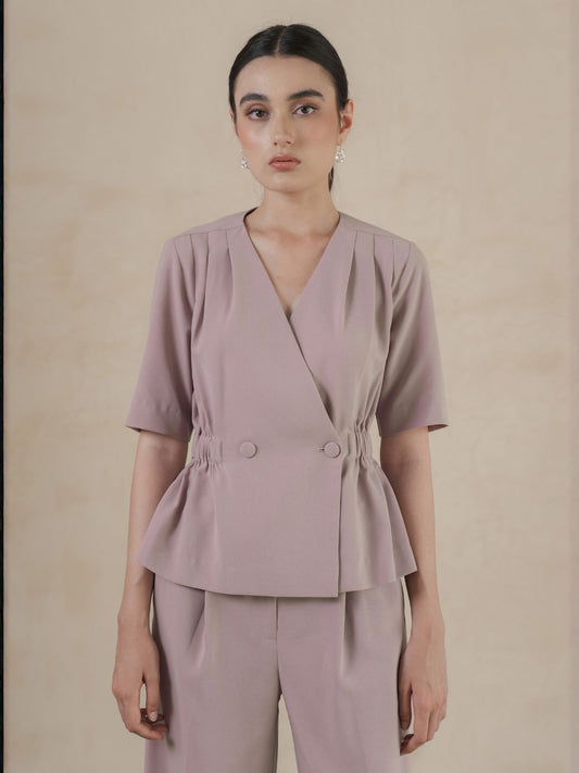 INVIO Despina Cinched Waist Peplum Top | Atasan Wanita - Marea Collection