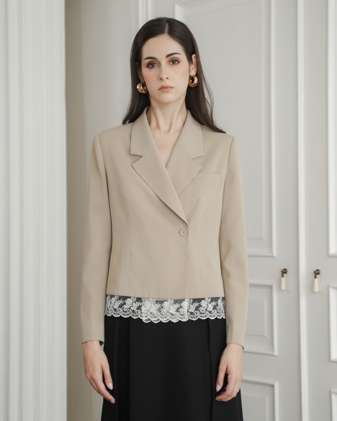 Collette Lace Trim Blazer