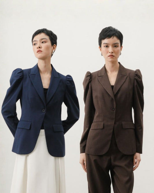 INVIO Varena Puff Shoulder Blazer | Jas Wanita